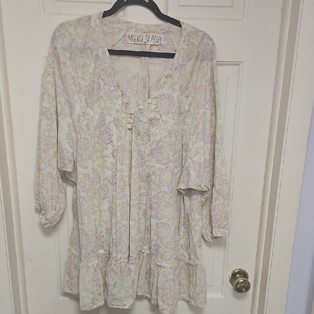 Magnolia Pearl Floral Block print  Tunic Mini Dress